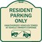 Signmission Parking Restriction Resident Parking Unauthorized Vehicles Towed at Owner Expense, TG-1818-23368 A-DES-TG-1818-23368 - alternate 1